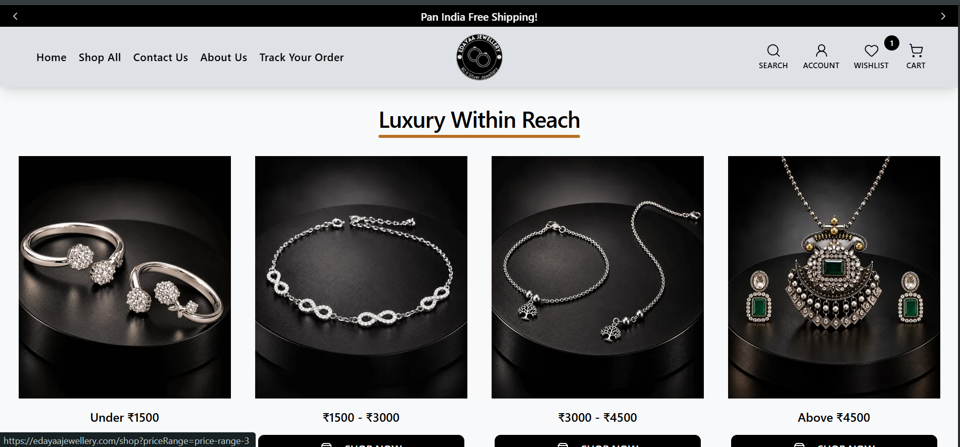 Edayaa Jewellery E-Commerce Store screenshot 1